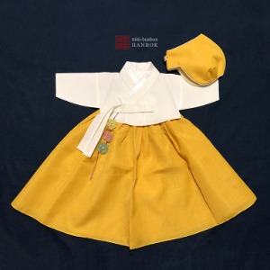 [전통한복] 단색아씨한복 노랑  백일-8호